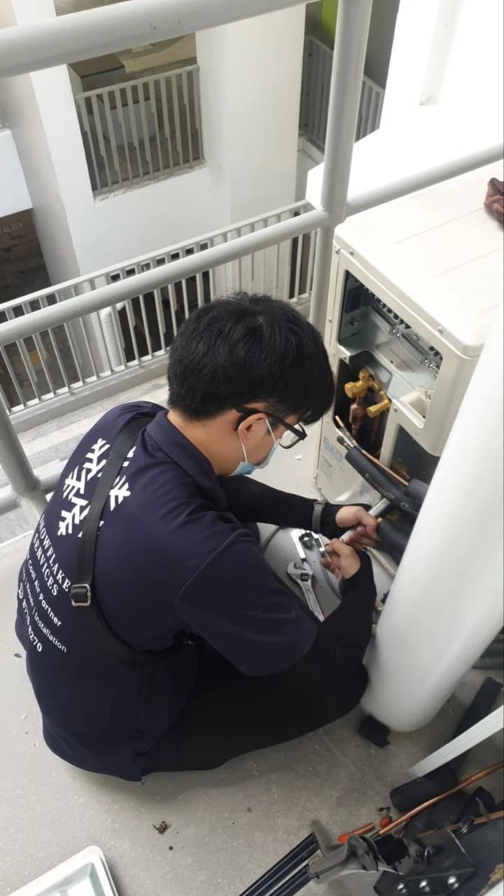 Snowflake Aircon on-site work
